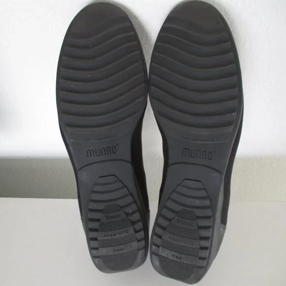 Munro American Womens Black Leather & Nylon Flat Loafer Shoe - Size 10M - Picture 7 of 7